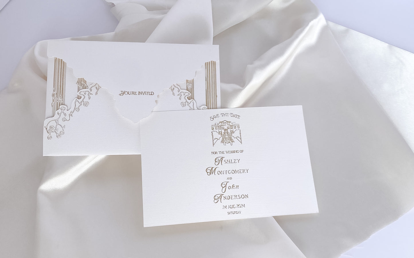 Embossed Gold Wedding Invitations